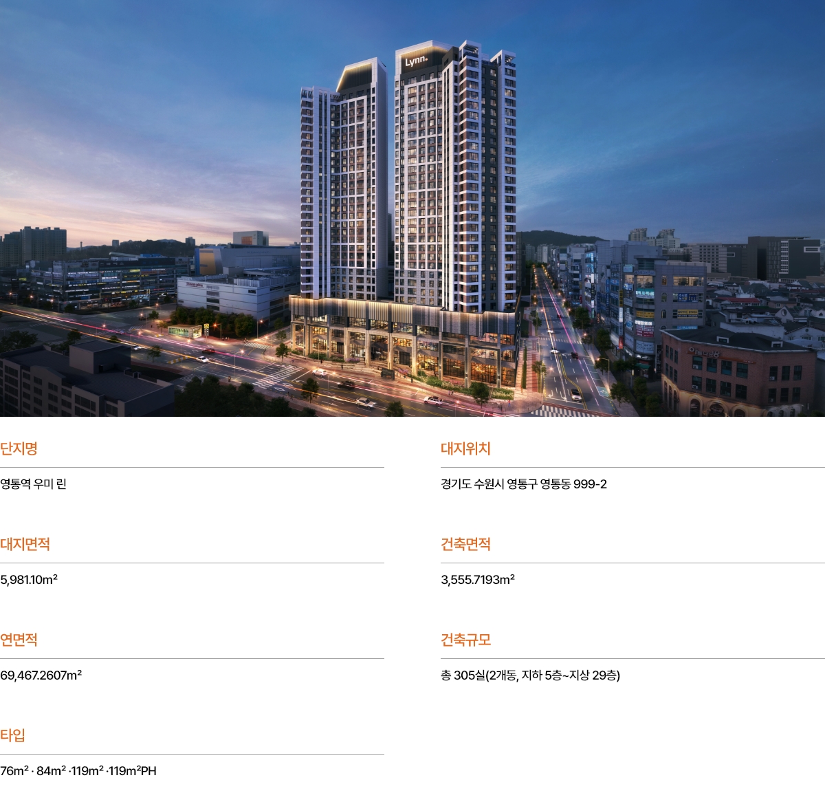 영통역 우미린 사업개요